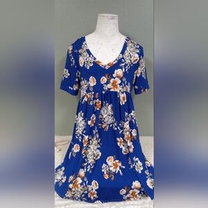 Women's White Birch Floral Blue Women's Top